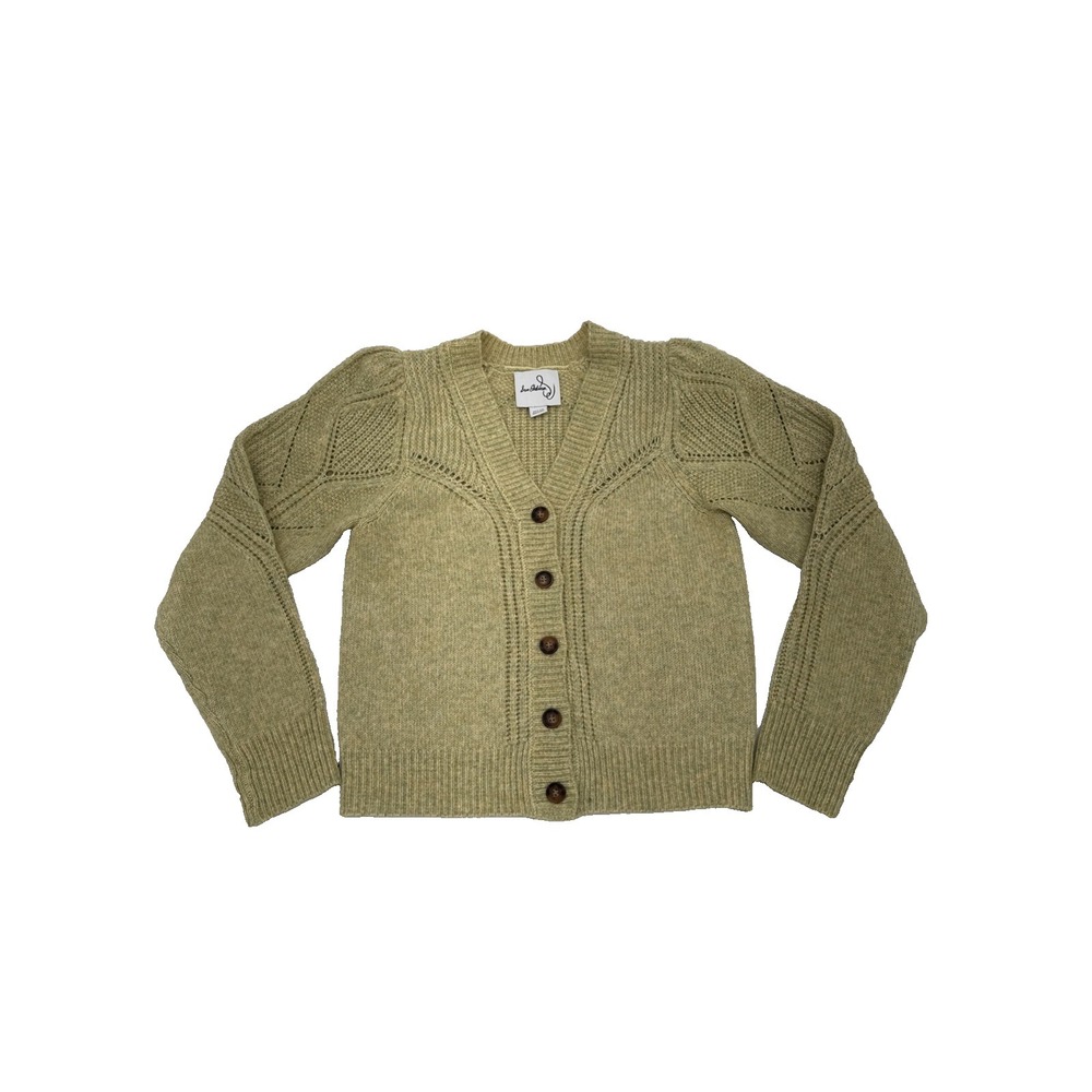 Sam Edelman Women's Julietta Yellow Crochet Cardigan Medium Fairy core Y2K